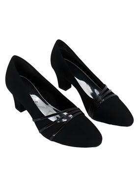 Easy Street Cristiny Black Lamy 1.5" Block Heel Pumps Size 9.5M